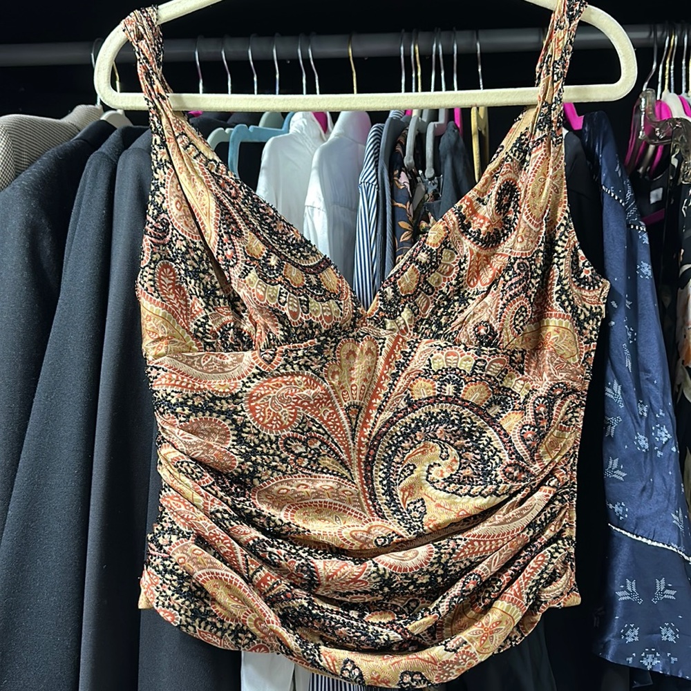 90s Vintage Beaded Silk Top